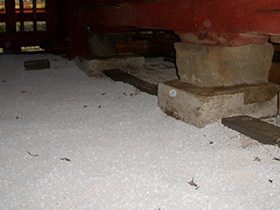 施工実績　箱根神社 ご本殿、神輿殿に調湿・断熱材を敷設 クリアライト